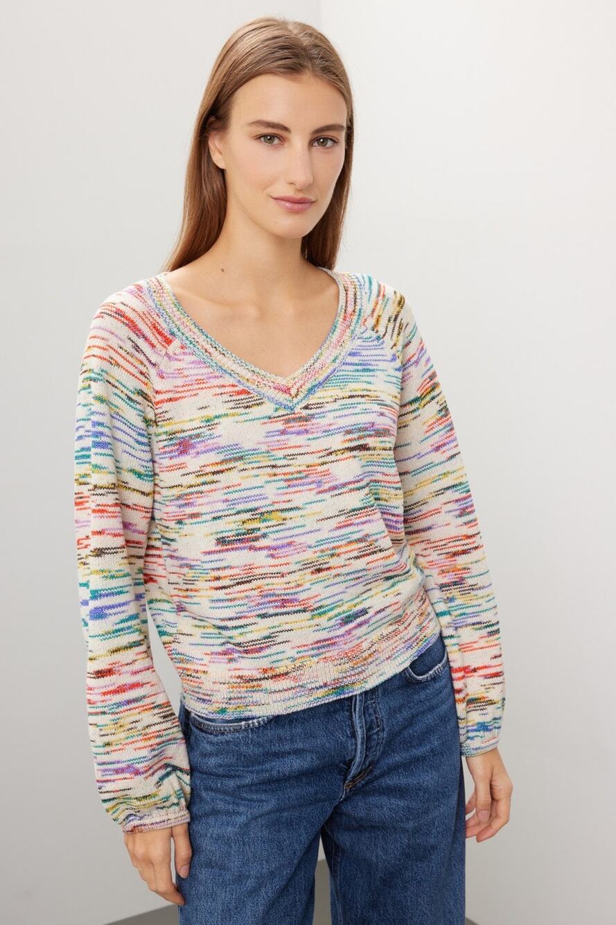 Levi’s Austin Space Dye Multicolor V-Neck Knit Long Sleeve Pullover Sweater M